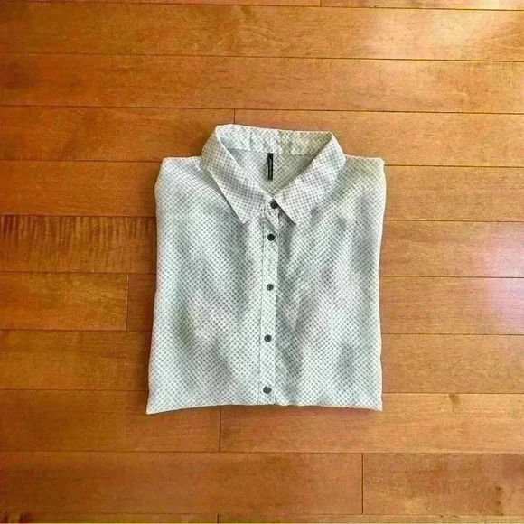 Soya  Concept | Light blue patterned button down blouse shirt size XL - Picture 2 of 5